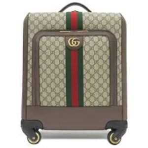Gucci Savoy Cabin Trolley Bag GG Supreme Leather Beige Brown Suit Wheels
